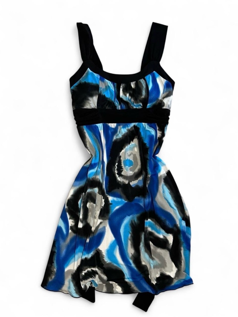 Women’s Y2K La Belle Knee Length Flowy Tie Back Waist Babydoll Dress Size Small